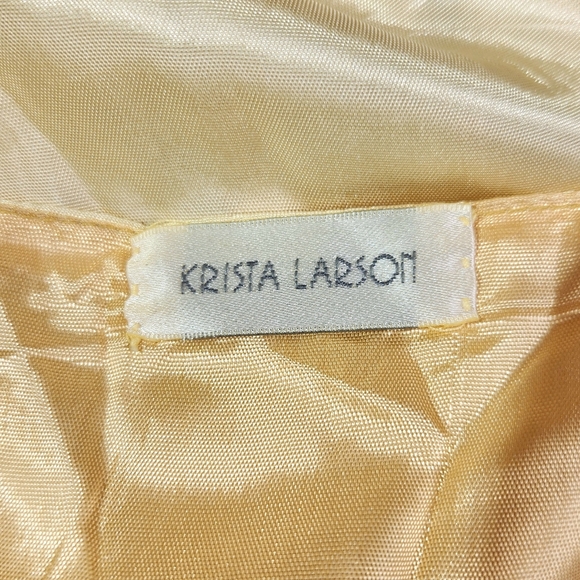 Krista Larson | Wearable Art | Butter Yellow Dual Layer Long Spring Slip Dress - Picture 2 of 16